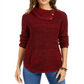 Suéter feminino com gola envelope Style &amp; Co, vermelho, tamanho PP