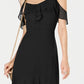 Vestido midi feminino com decote em V e mangas curtas, preto, tamanho 0, da INC International Concepts