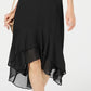 Vestido midi feminino com decote em V e mangas curtas, preto, tamanho 0, da INC International Concepts
