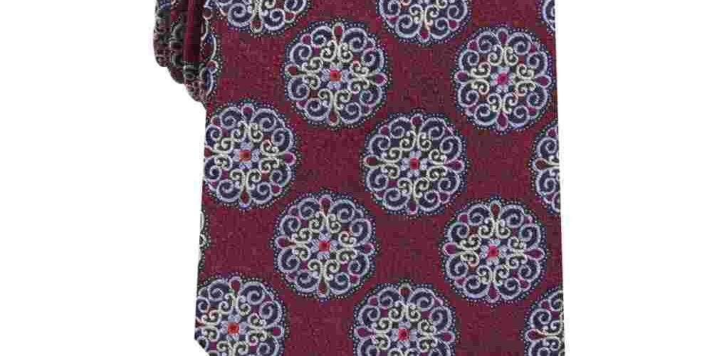 Gravata Tasso Elba Classic Medallion Masculina Vermelha Tamanho Sem Tamanho
