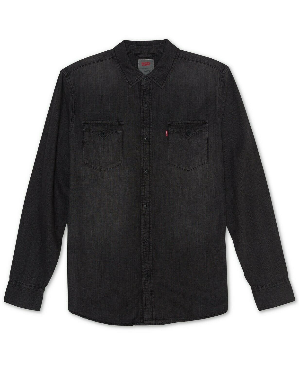 Camisa jeans Levi's Matthew New Western masculina, preta, cinza fumê, tamanho P