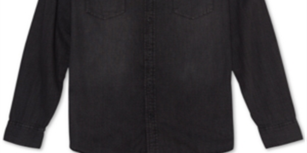 Camisa jeans Levi's Matthew New Western masculina, preta, cinza fumê, tamanho P
