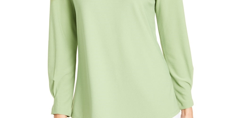 Alfani Feminino Decote Recortado Anel Ferragens Top Verde Tamanho Médio