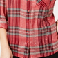Camisa xadrez feminina com lantejoulas Style &amp; Co, vermelha, tamanho pequeno P