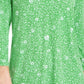 Blusa plissada com estampa floral e decote em V feminina Charter Club, verde, tamanho médio