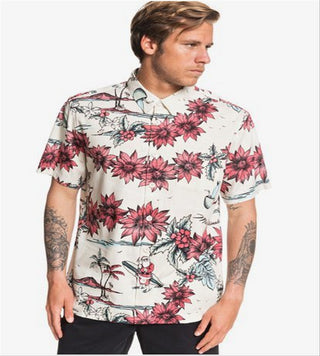 Quiksilver Men's San O Clause Rainy Day Sano Claus Shirt Gray Size XX-Large