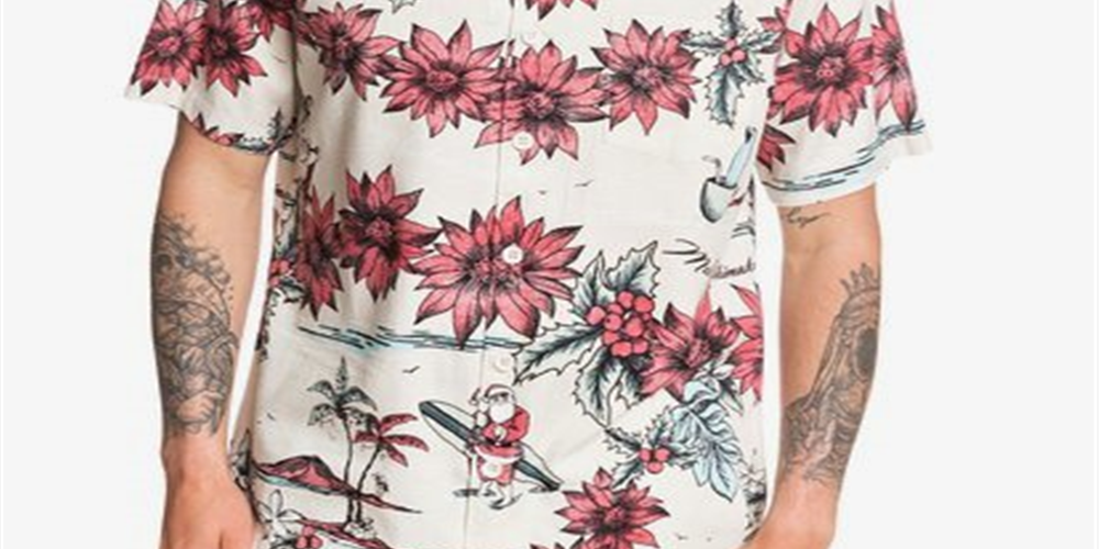 Camisa de Papai Noel para Dias Chuvosos Quiksilver Masculina Cinza Tamanho XX-G