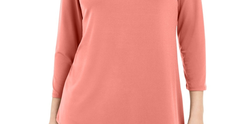 Túnica feminina assimétrica com anel JM Collection, laranja, tamanho médio