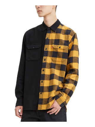 Levi's Men's Jackson Plaid Collar Button Down Shirt Black Size Large