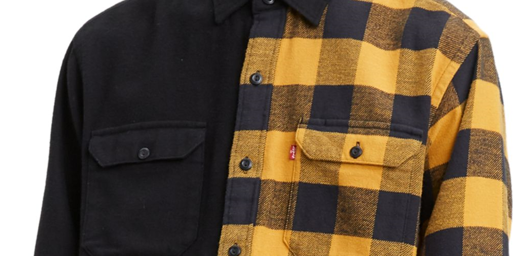 Camisa Levi's Masculina Jackson Xadrez com Botões e Gola Preta Tamanho Grande
