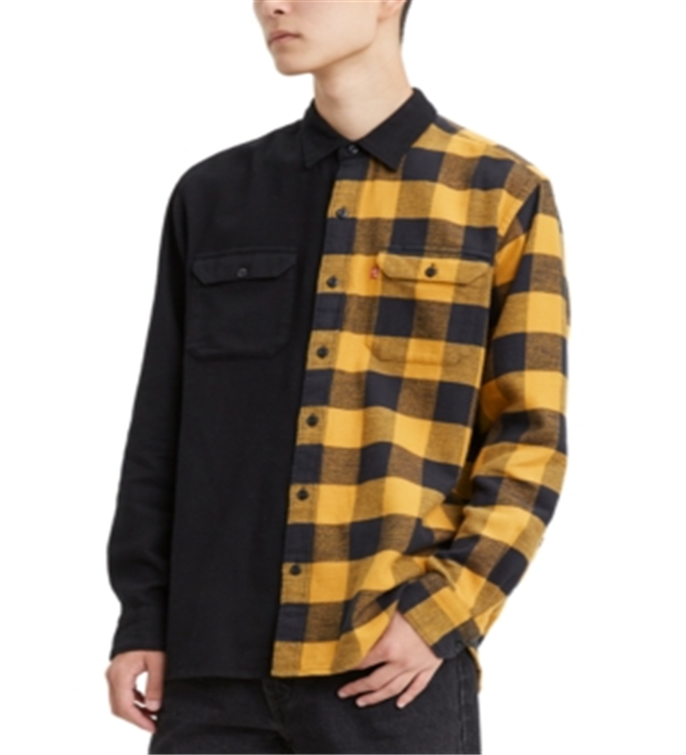 Camisa Levi's Masculina Jackson Xadrez com Botões e Gola Preta Tamanho Grande