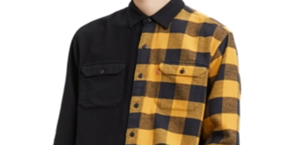 Camisa Levi's Masculina Jackson Xadrez com Botões e Gola Preta Tamanho Grande