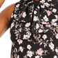 Blusa sem mangas com estampa floral feminina Bar III, preta, tamanho XX-S