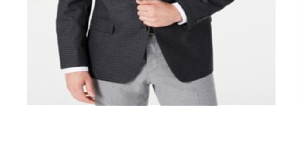 Ralph Lauren Masculino Mini Grid Print Standard Fit Blazer Cinza Tamanho 38