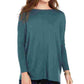 Suéter túnica feminino com costura frontal estilo &amp; co, verde, tamanho pequeno médio