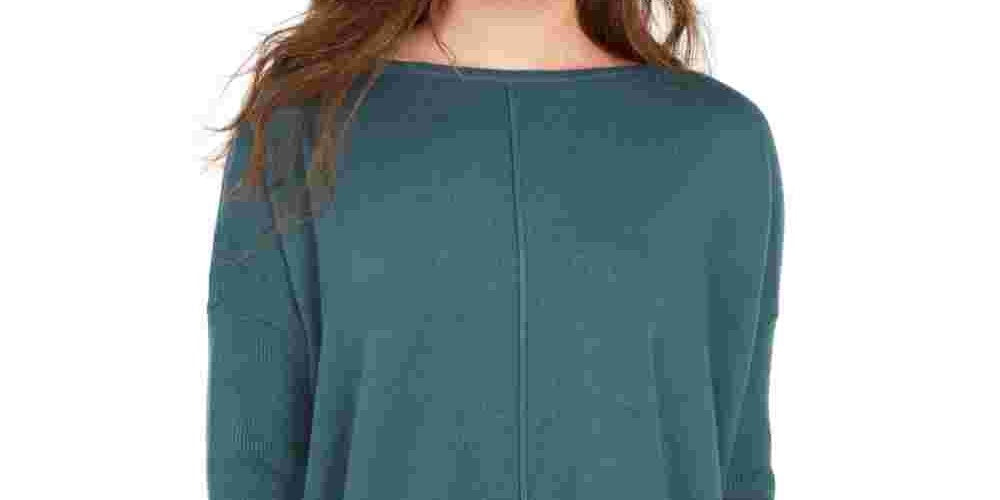 Suéter túnica feminino com costura frontal estilo &amp; co, verde, tamanho pequeno médio