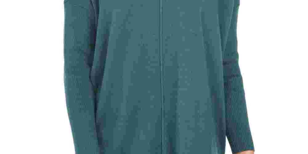 Suéter túnica feminino com costura frontal estilo &amp; co, verde, tamanho pequeno médio