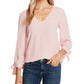 Top CeCe Feminino Manga Amarrada Vermelho Tamanho Grande