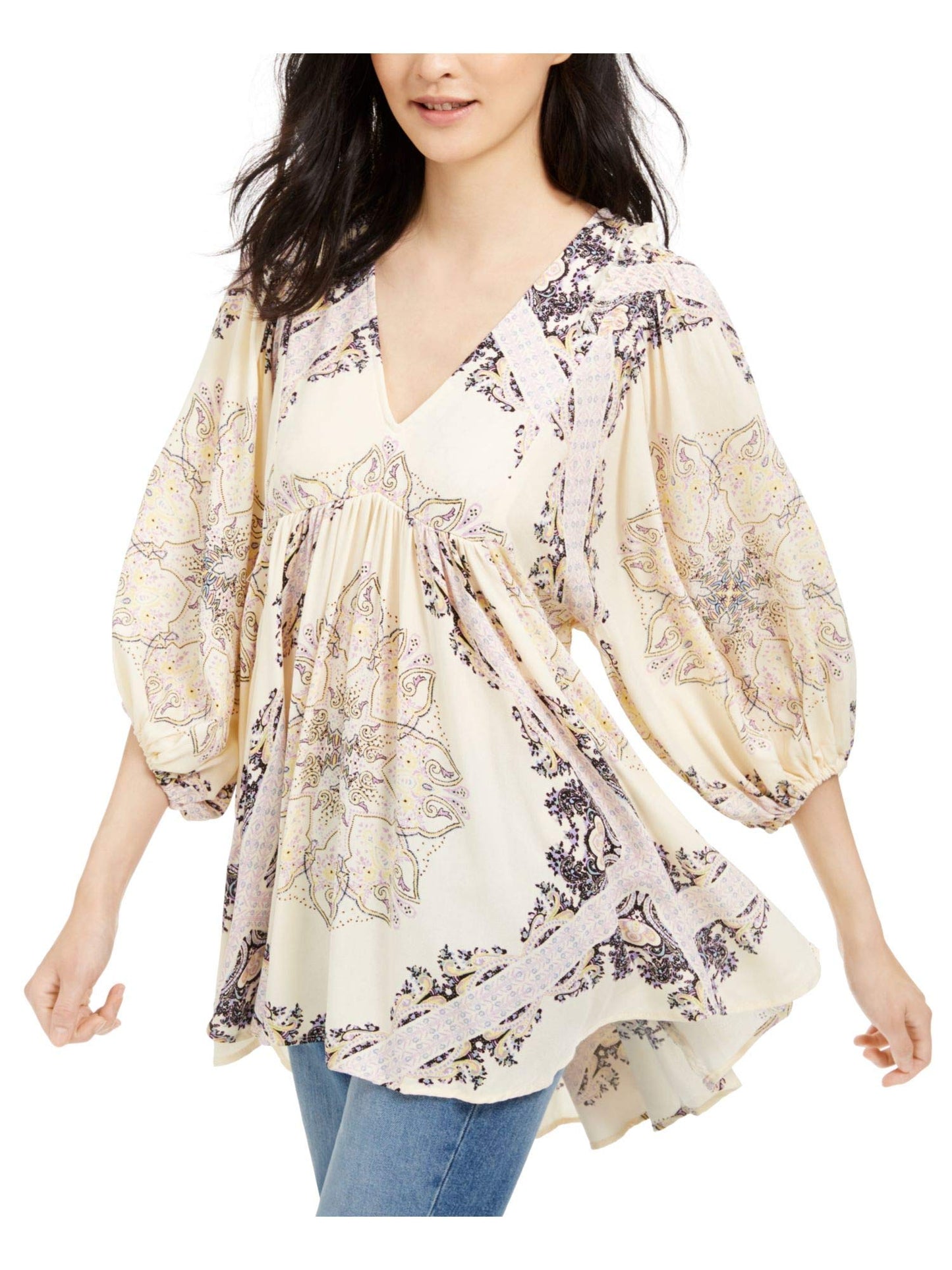 Túnica Feminina Talk da Free People Branca Tamanho P