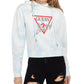 Moletom com capuz e logotipo da Guess feminino, estampado, azul, tamanho pequeno, extrapequeno