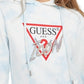 Moletom com capuz e logotipo da Guess feminino, estampado, azul, tamanho pequeno, extrapequeno