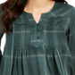 Blusa plissada xadrez feminina Style &amp; Co, verde, tamanho PP