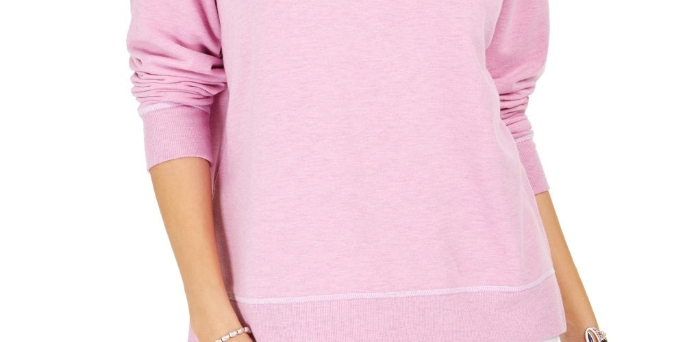 Moletom feminino com costura contrastante estilo &amp; co, roxo, tamanho pequeno