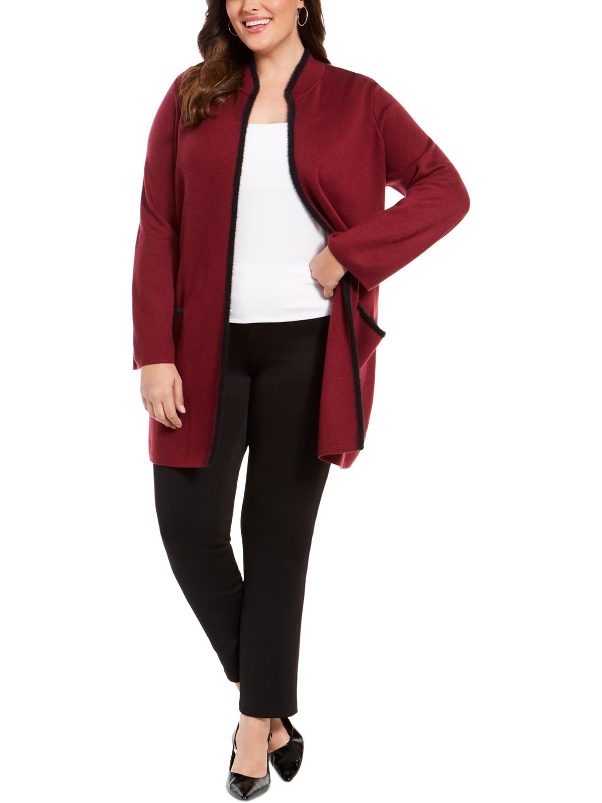 Jaqueta feminina Alfani Plus Size Marrom -0X