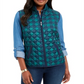 Colete acolchoado xadrez feminino Karen Scott, verde, tamanho pequeno P