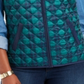 Colete acolchoado xadrez feminino Karen Scott, verde, tamanho pequeno P