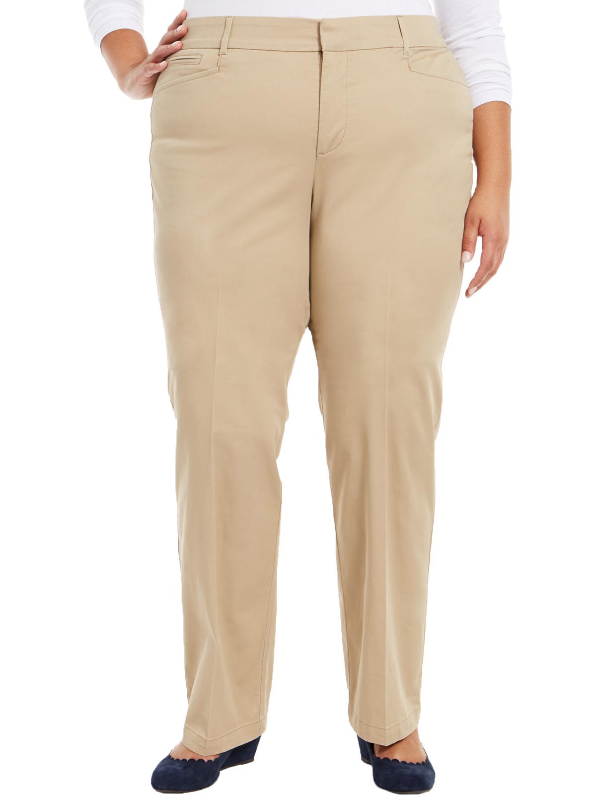 Calça jeans plus size feminina Charter Club cintura média, bege, marrom, tamanho 14W