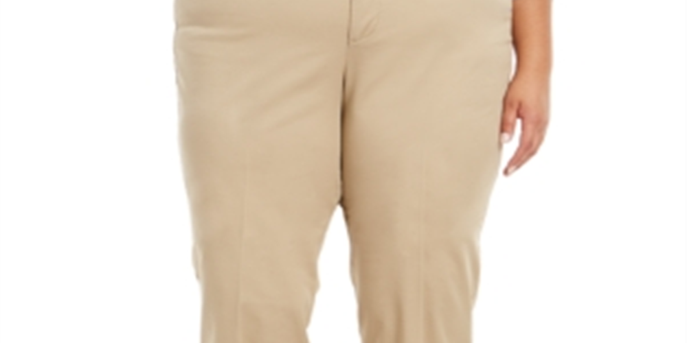 Calça jeans plus size feminina Charter Club cintura média, bege, marrom, tamanho 14W