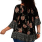Blusa estampada com babados e acabamento em babados feminina Style &amp; Co, preta, tamanho 0X