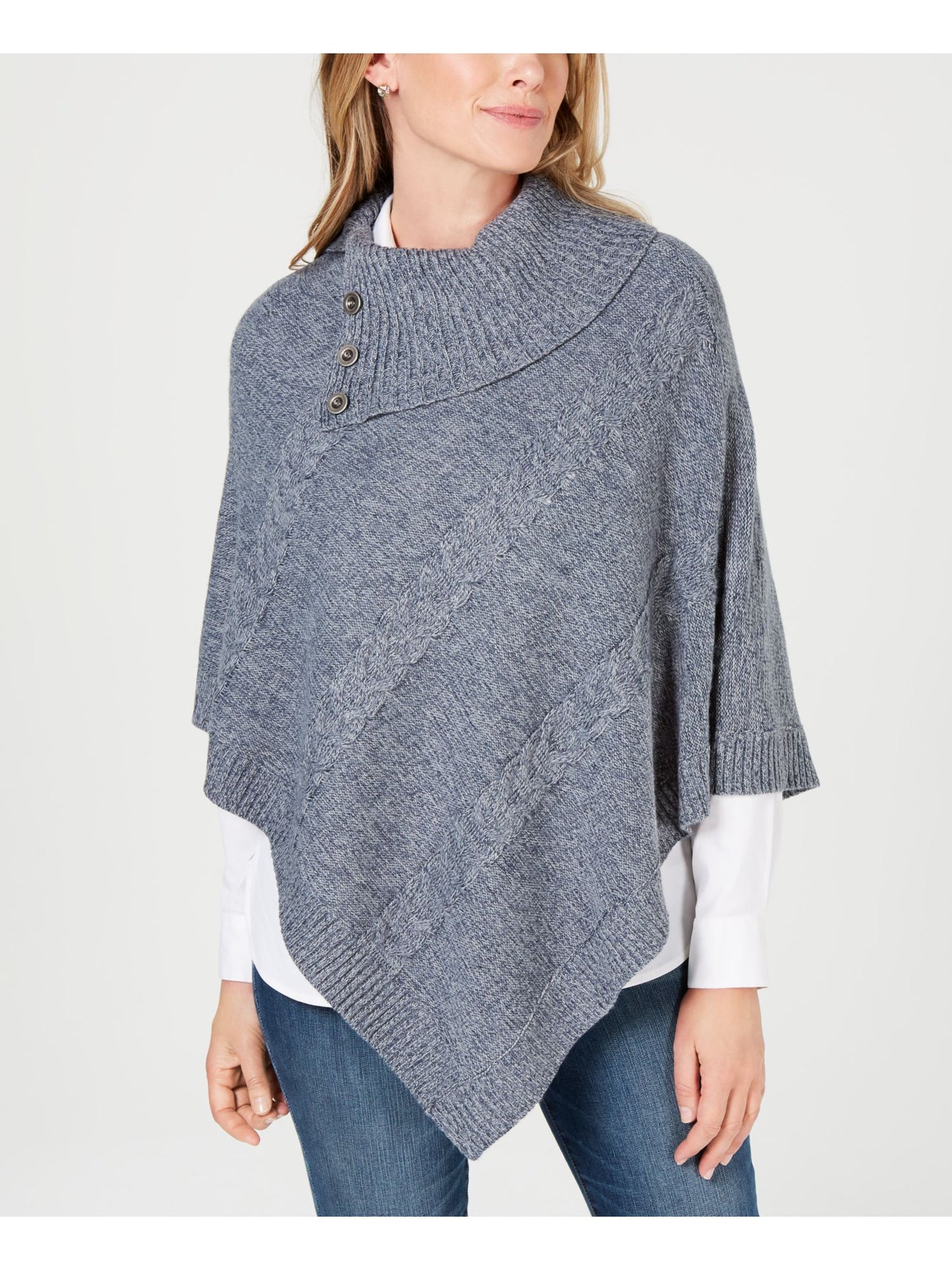Poncho envelope feminino Karen Scott azul tamanho P/M