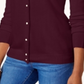 Karen Scott Cardigan Feminino Luxsoft com Botões Marrom Tamanho Pequeno G