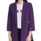 Jaqueta feminina DKNY com frente aberta, roxa, tamanho 2