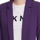 Jaqueta feminina DKNY com frente aberta, roxa, tamanho 2