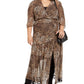 Vestido longo feminino com estampa de leopardo da NY Collection, preto, tamanho 1X