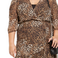 Vestido longo feminino com estampa de leopardo da NY Collection, preto, tamanho 1X
