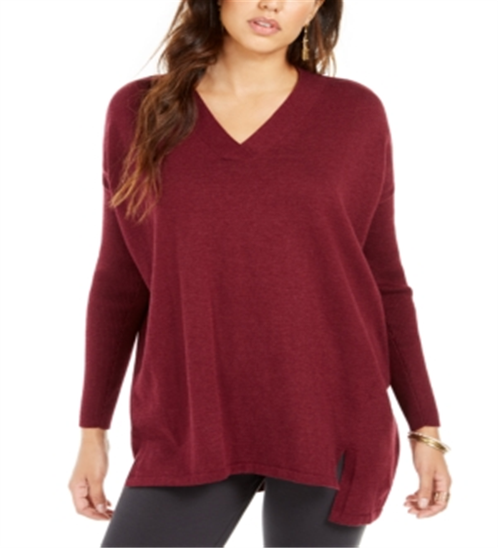 Túnica feminina com decote em V estilo vinho tamanho pequeno M