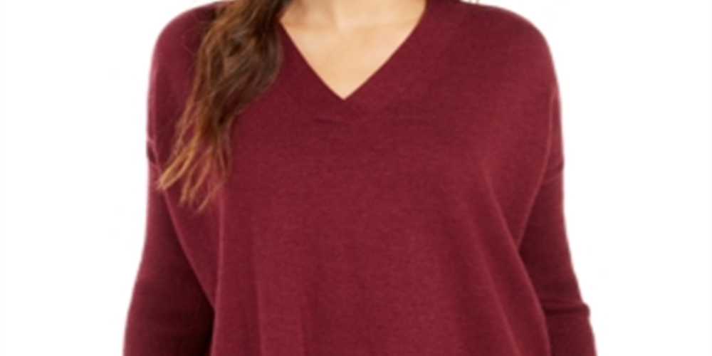 Túnica feminina com decote em V estilo vinho tamanho pequeno M