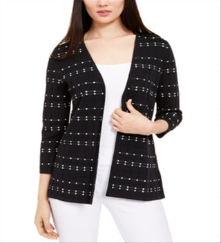 Cardigan Alfani Feminino com Pontos e Frente Aberta, Preto, Tamanho Pequeno G