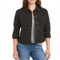 Jaqueta jeans feminina estampada Style &amp; Co, preta, tamanho pequeno P/M