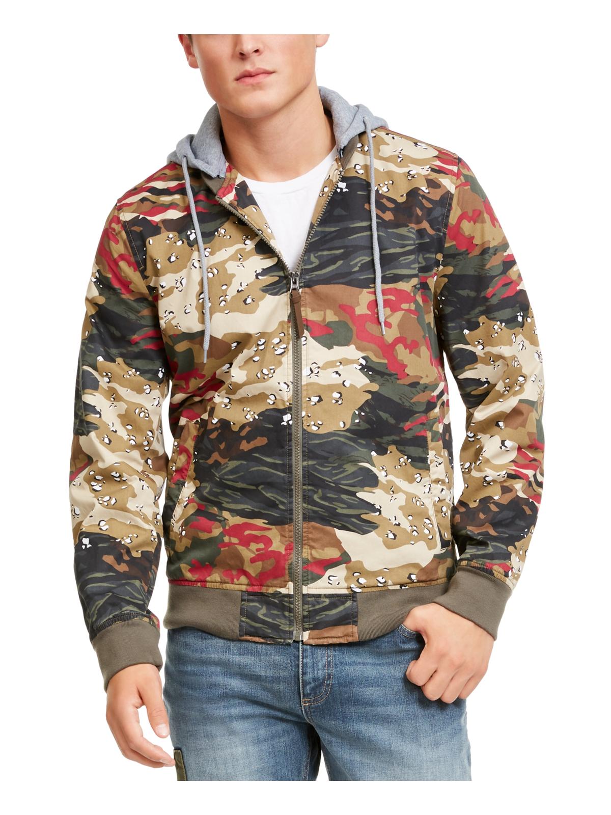 Jaqueta bomber camuflada masculina American Rag para clima frio, marrom, tamanho médio