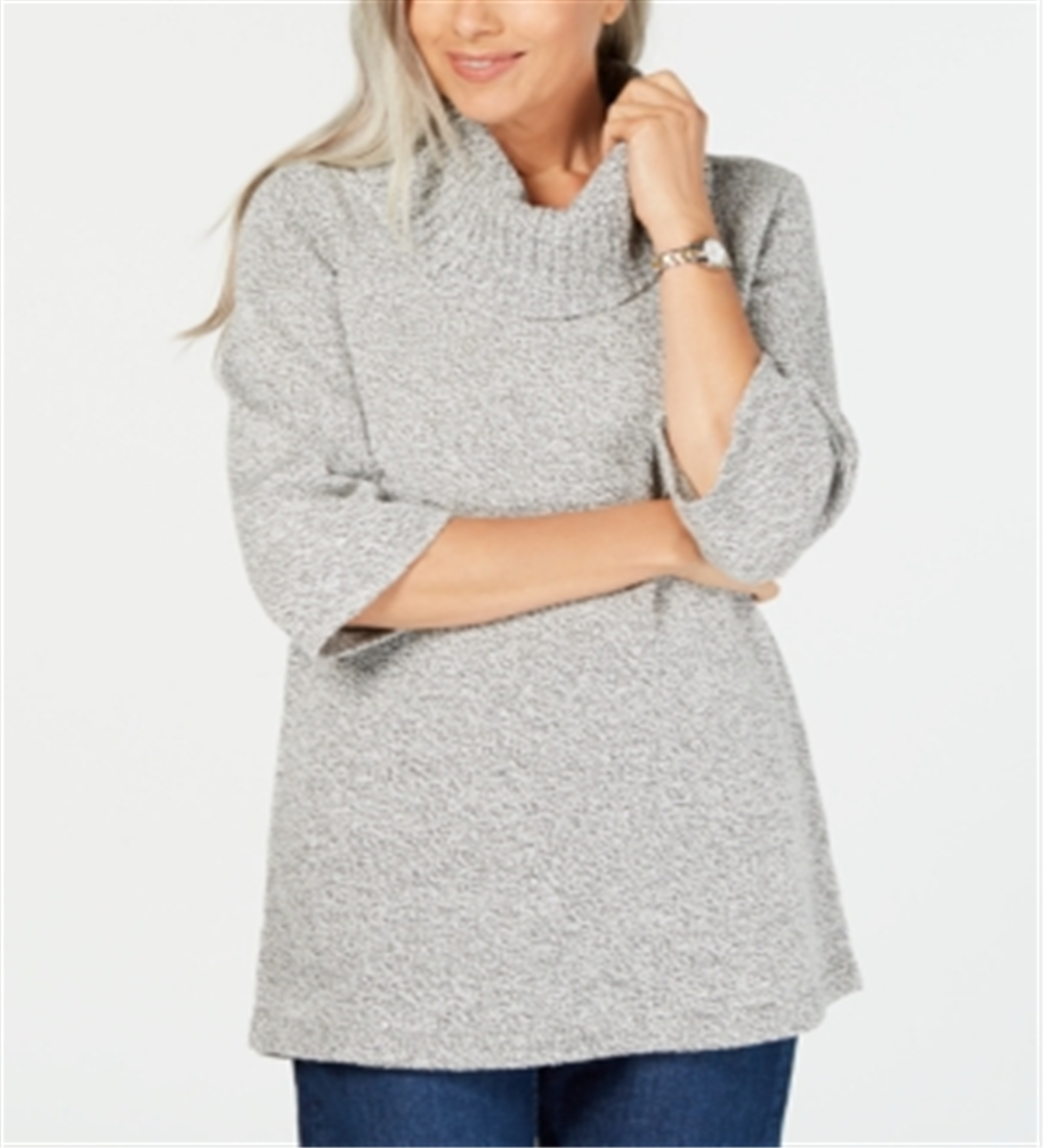 Karen Scott Suéter Feminino Gola Redonda Manga 3/4 Cinza Tamanho Pequeno G