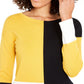 Blusa Alfani Feminina Ombro Caído Colorblock Amarelo-Preto Tamanho Pequeno G