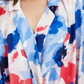 Blusa feminina Alfani com sobrepeliz estampada, azul, tamanho pequeno P