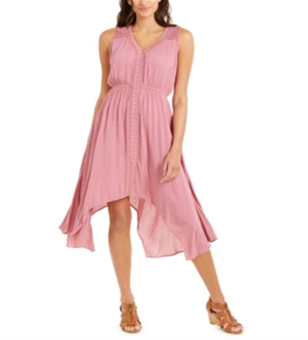 Vestido feminino estilo &amp; co com bainha de lenço Mesa Rose tamanho pequeno