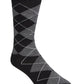Meias Cole Haan Classic Argyle Crew Masculinas Pretas Tamanho Grande