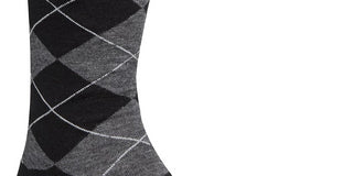 Meias Cole Haan Classic Argyle Crew Masculinas Pretas Tamanho Grande